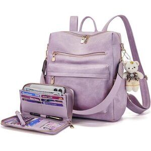 Women Backpack Multipurpose Set 2pcs violet